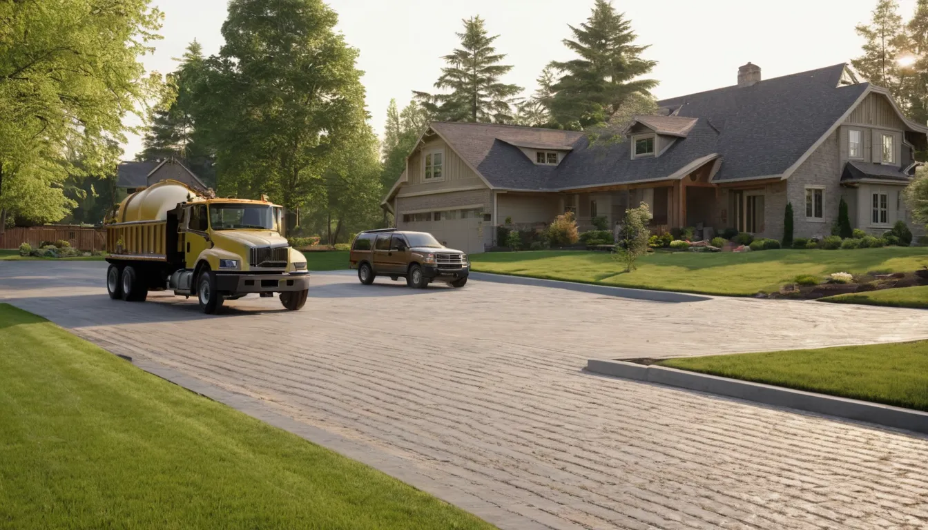 Freshly poured concrete driveway beside a ranch home near Jordan